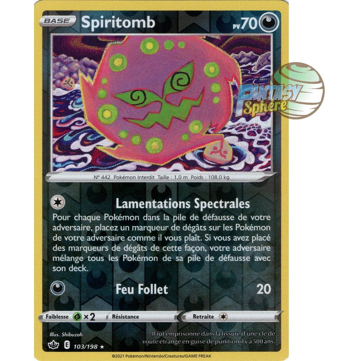 Item Spiritomb - Reverse 103/198 - Epee et Bouclier 6 Regne de Glace