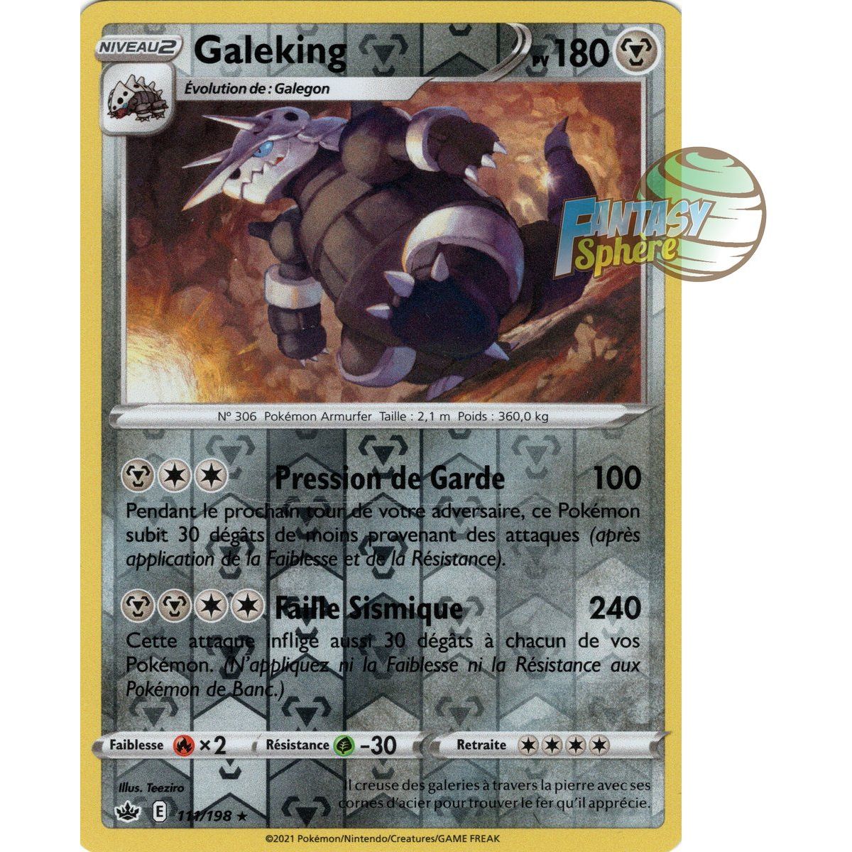 Galeking - Reverse 111/198 - Epee et Bouclier 6 Regne de Glace