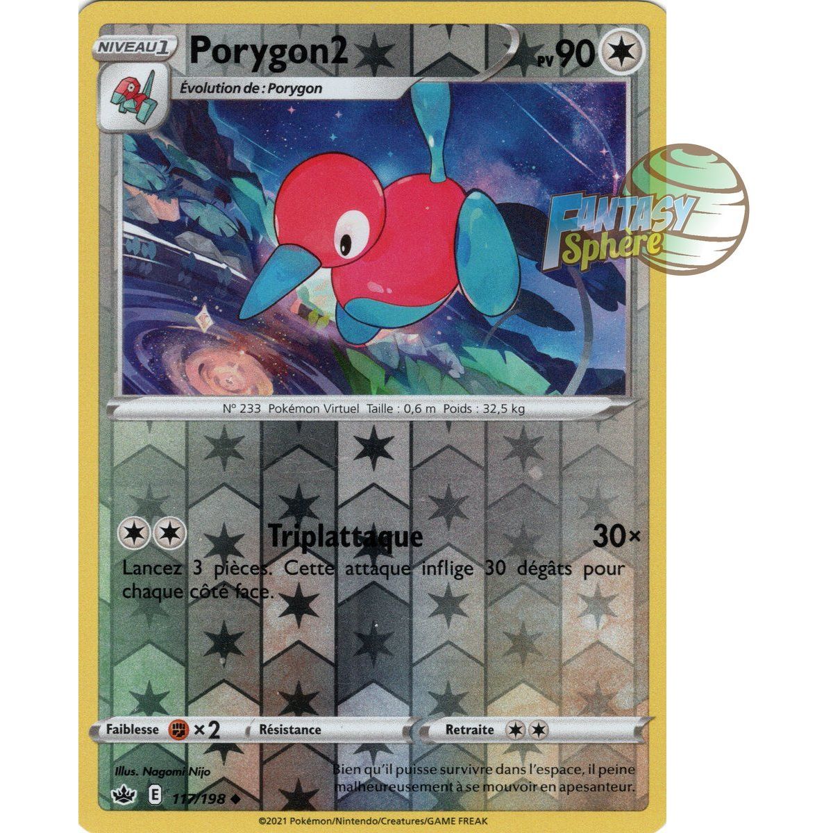 Item Porygon2 - Reverse 117/198 - Epee et Bouclier 6 Regne de Glace