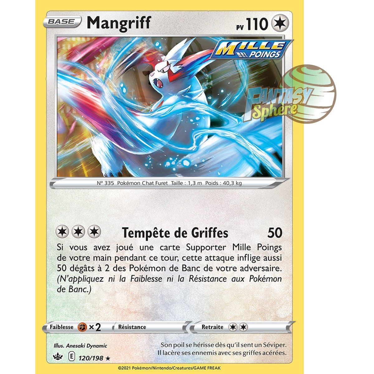 Mangriff - Rare 120/198 - Epee et Bouclier 6 Regne de Glace