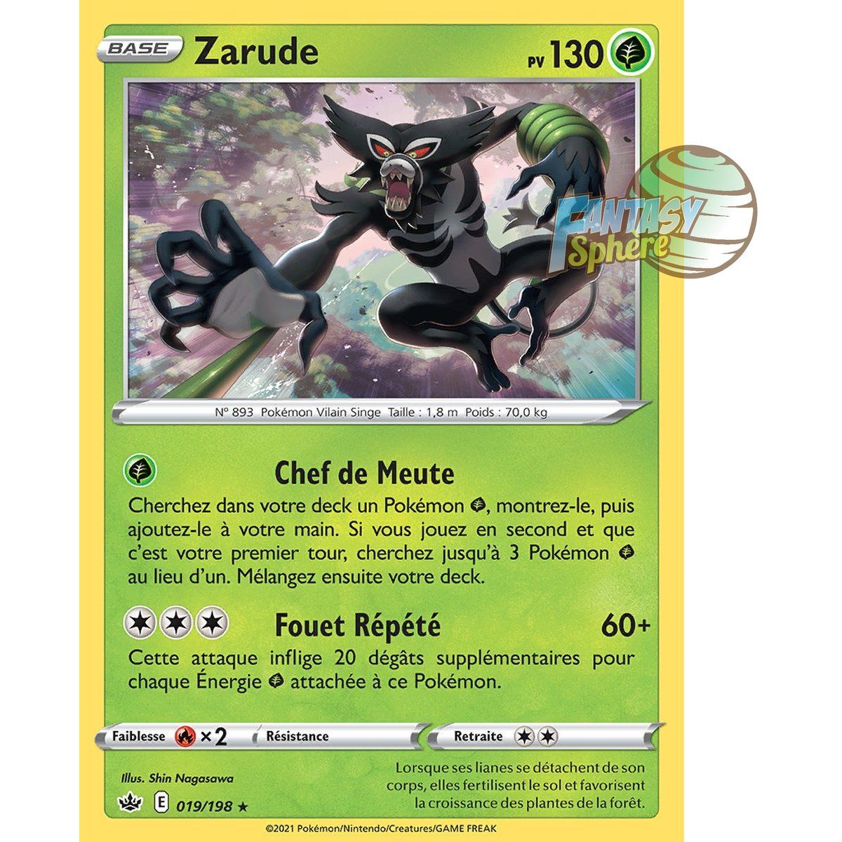 Zarude - Holo Rare 19/198 - Epee et Bouclier 6 Regne de Glace