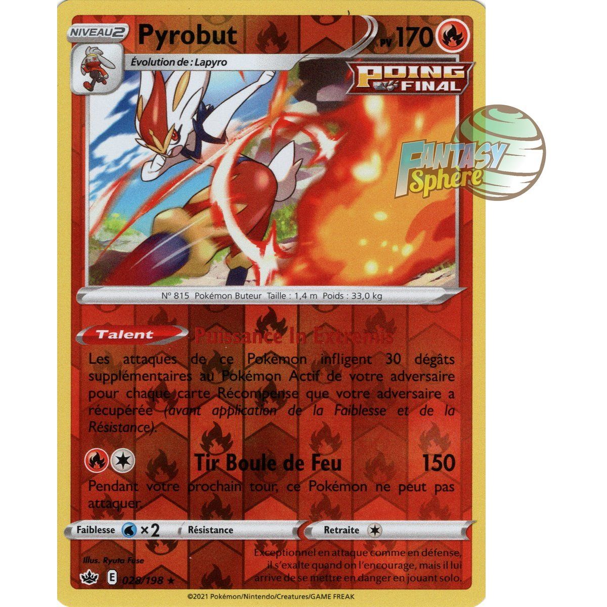 Pyrobut - Reverse 28/198 - Epee et Bouclier 6 Regne de Glace