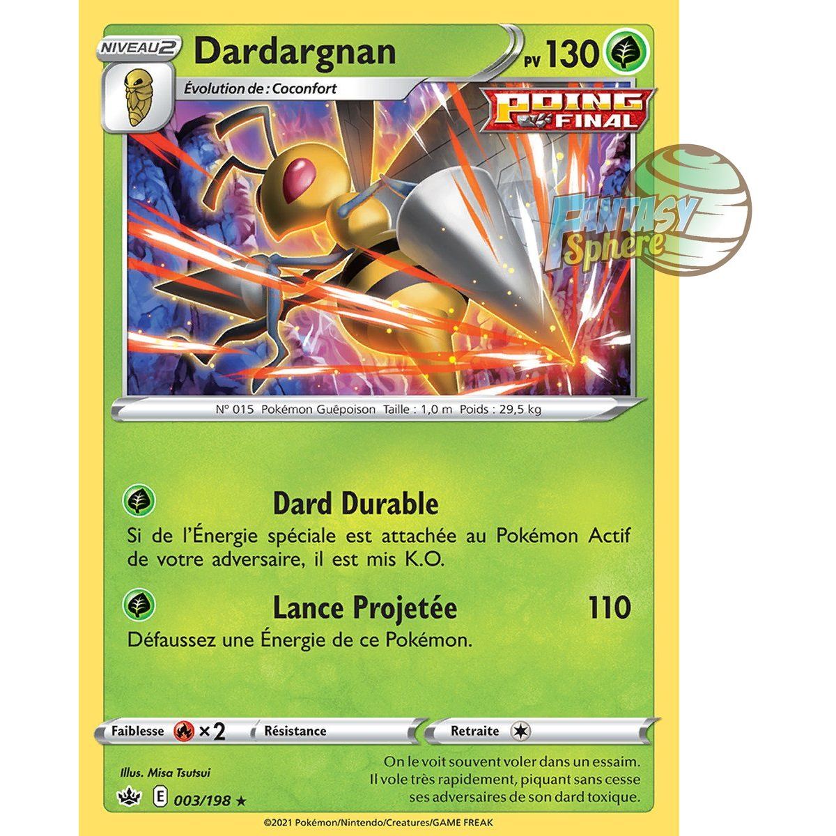Dardargnan - Holo Rare 3/198 - Epee et Bouclier 6 Regne de Glace