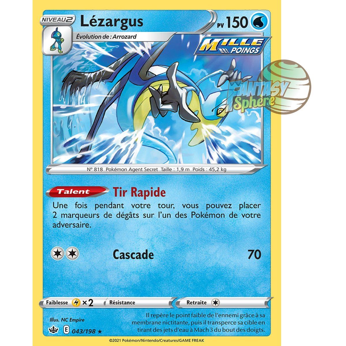 Lézargus - Holo Rare 43/198 - Epee et Bouclier 6 Regne de Glace