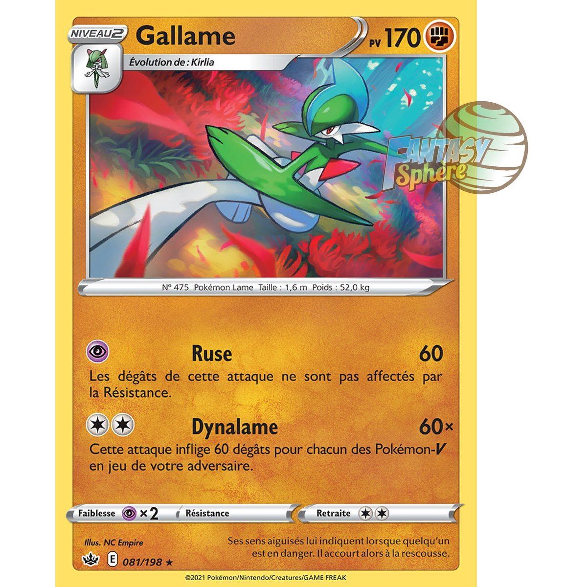 Gallame - Rare 81/198 - Epee et Bouclier 6 Regne de Glace