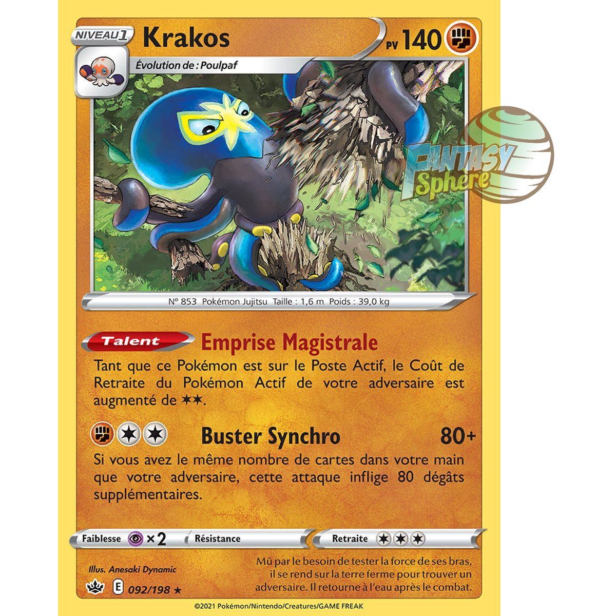 Krakos - Holo Rare 92/198 - Epee et Bouclier 6 Regne de Glace