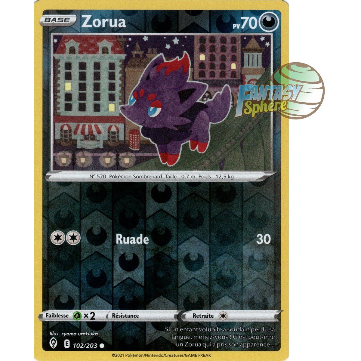 Item Zorua - Reverse 102/203 - Epee et Bouclier 7 Evolution Celeste