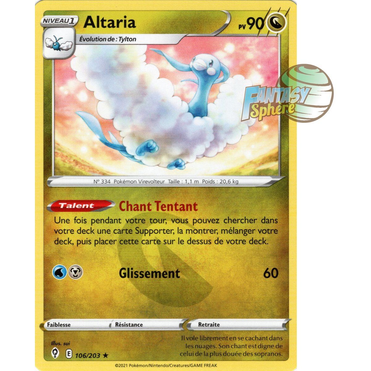 Altaria - Rare 106/203 - Epee et Bouclier 7 Evolution Celeste