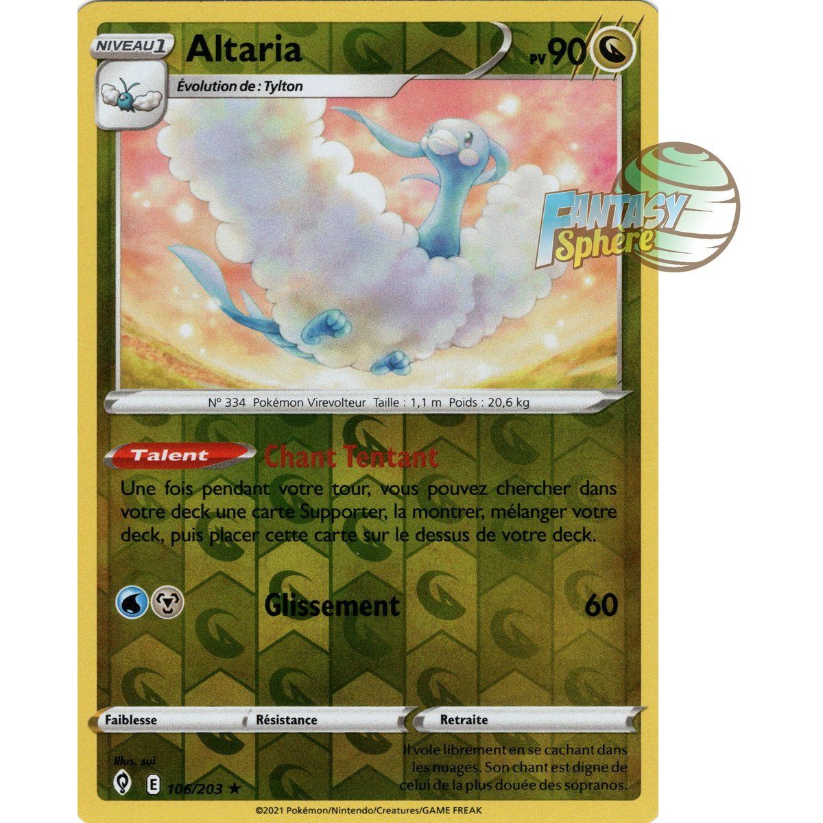 Altaria - Reverse 106/203 - Epee et Bouclier 7 Evolution Celeste