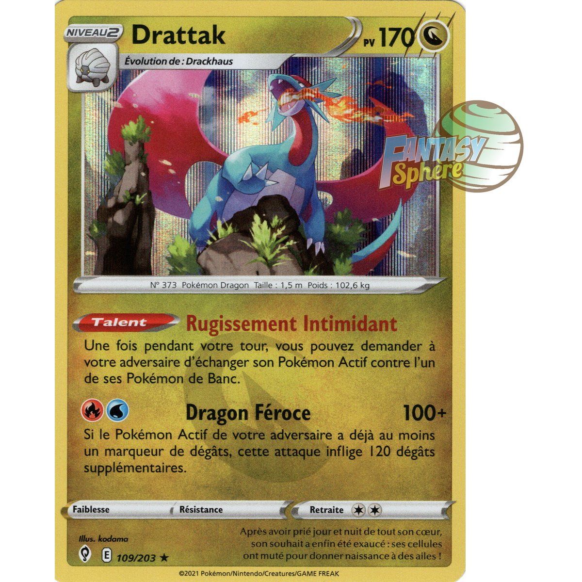 Item Drattak - Holo Rare 109/203 - Epee et Bouclier 7 Evolution Celeste