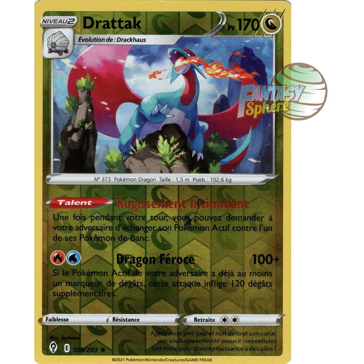 Item Drattak - Reverse 109/203 - Epee et Bouclier 7 Evolution Celeste