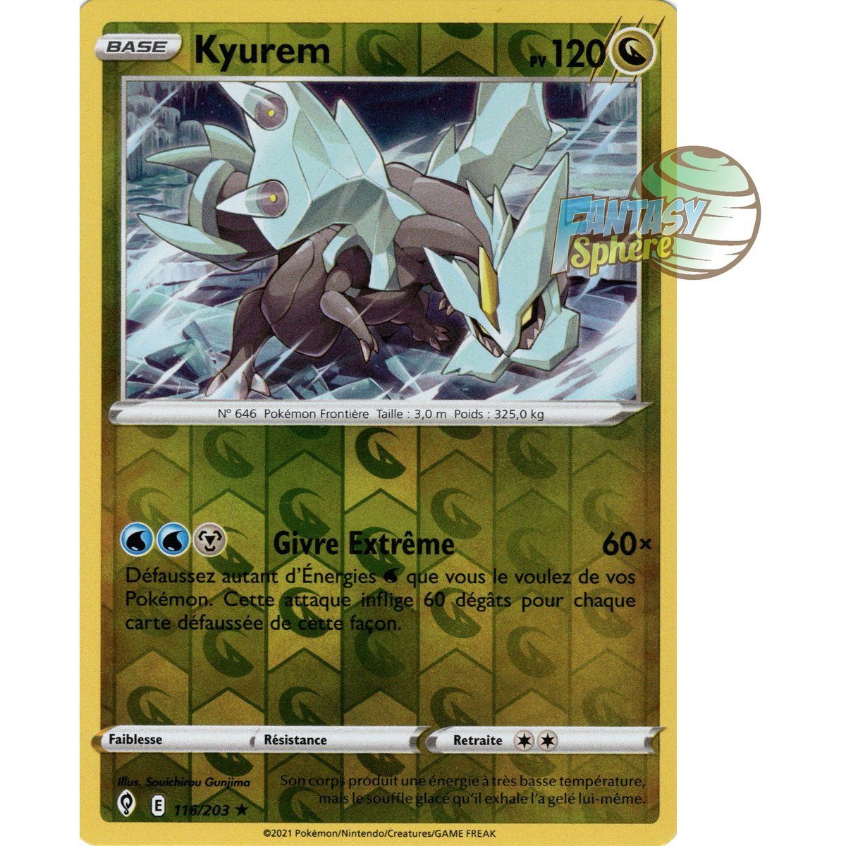 Item Kyurem - Reverse 116/203 - Epee et Bouclier 7 Evolution Celeste
