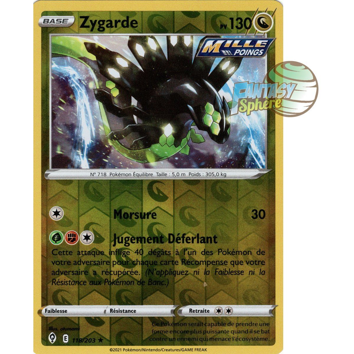 Item Zygarde - Reverse 118/203 - Epee et Bouclier 7 Evolution Celeste