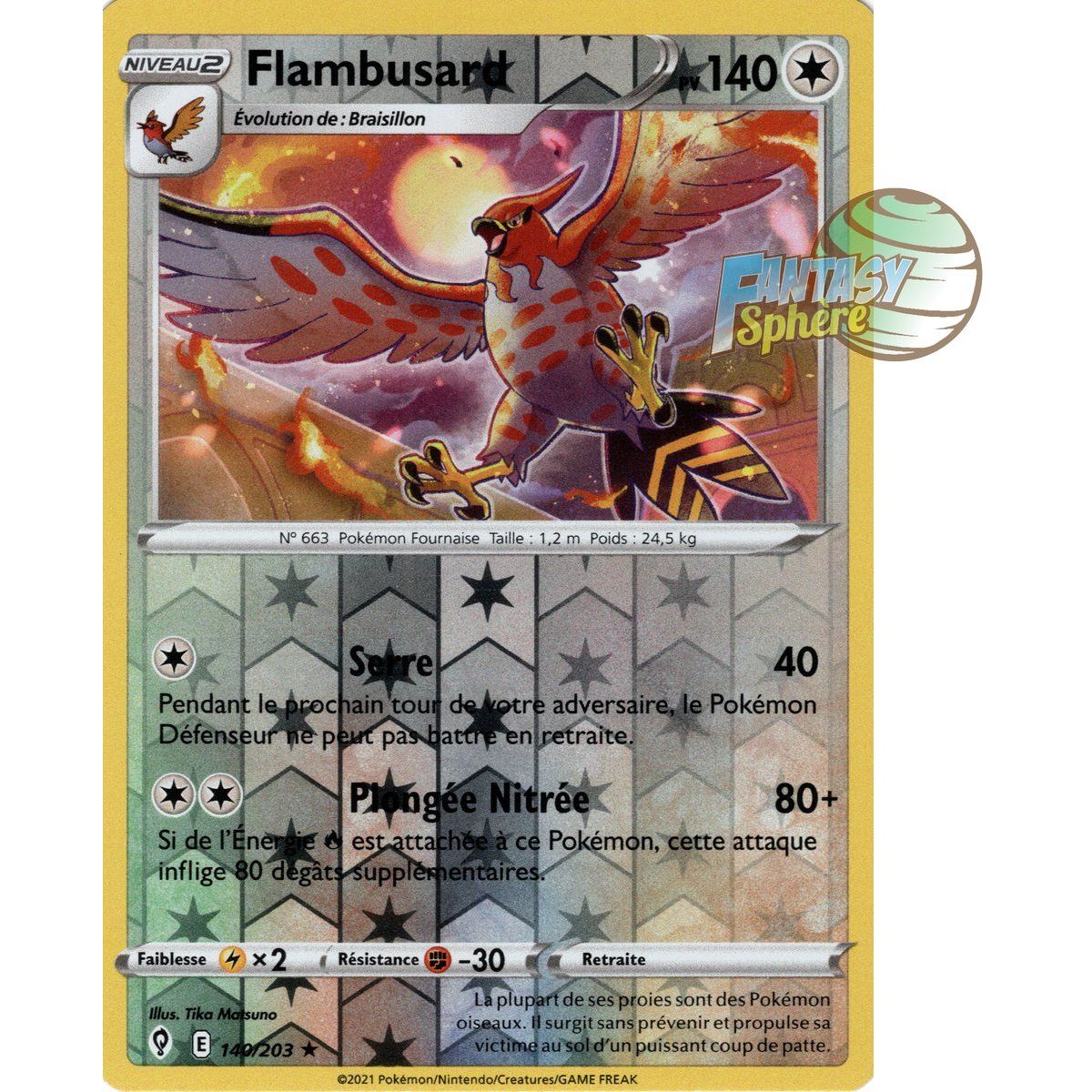 Flambusard - Reverse 140/203 - Epee et Bouclier 7 Evolution Celeste