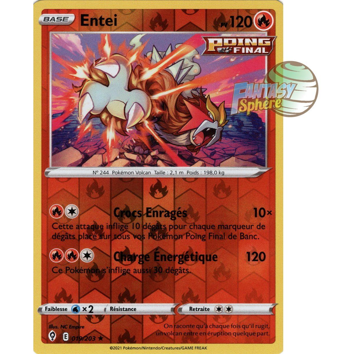Entei - Reverse 19/203 - Epee et Bouclier 7 Evolution Celeste