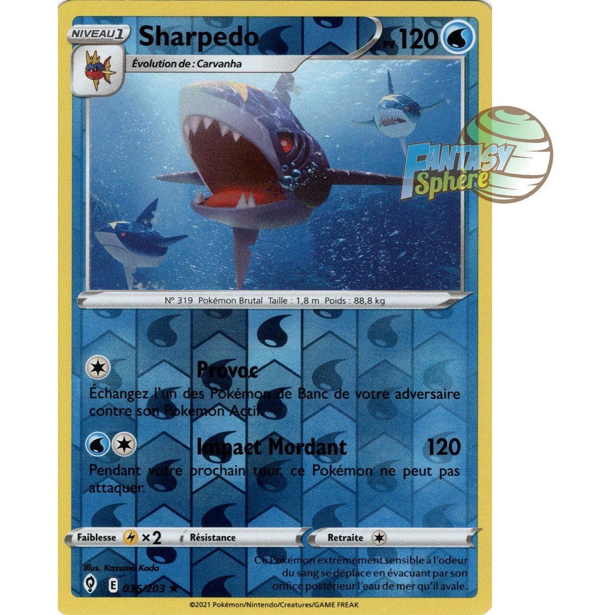 Item Sharpedo - Reverse 36/203 - Epee et Bouclier 7 Evolution Celeste