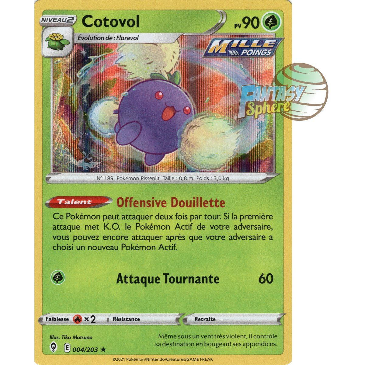 Item Cotovol - Holo Rare 4/203 - Epee et Bouclier 7 Evolution Celeste