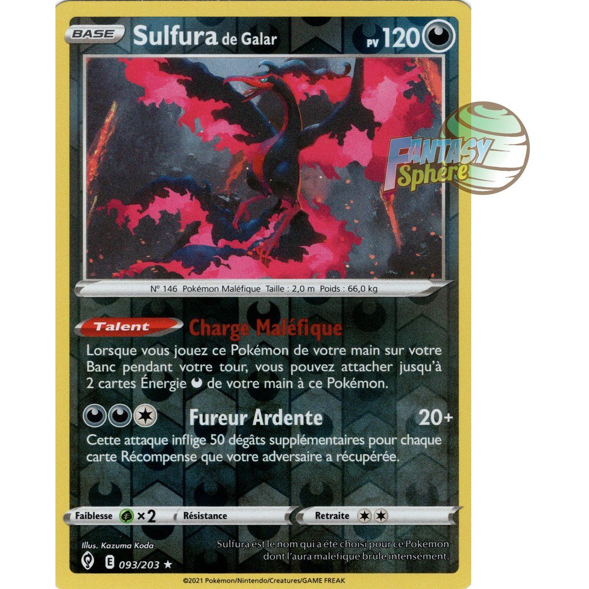Item Sulfura de Galar - Reverse 93/203 - Epee et Bouclier 7 Evolution Celeste