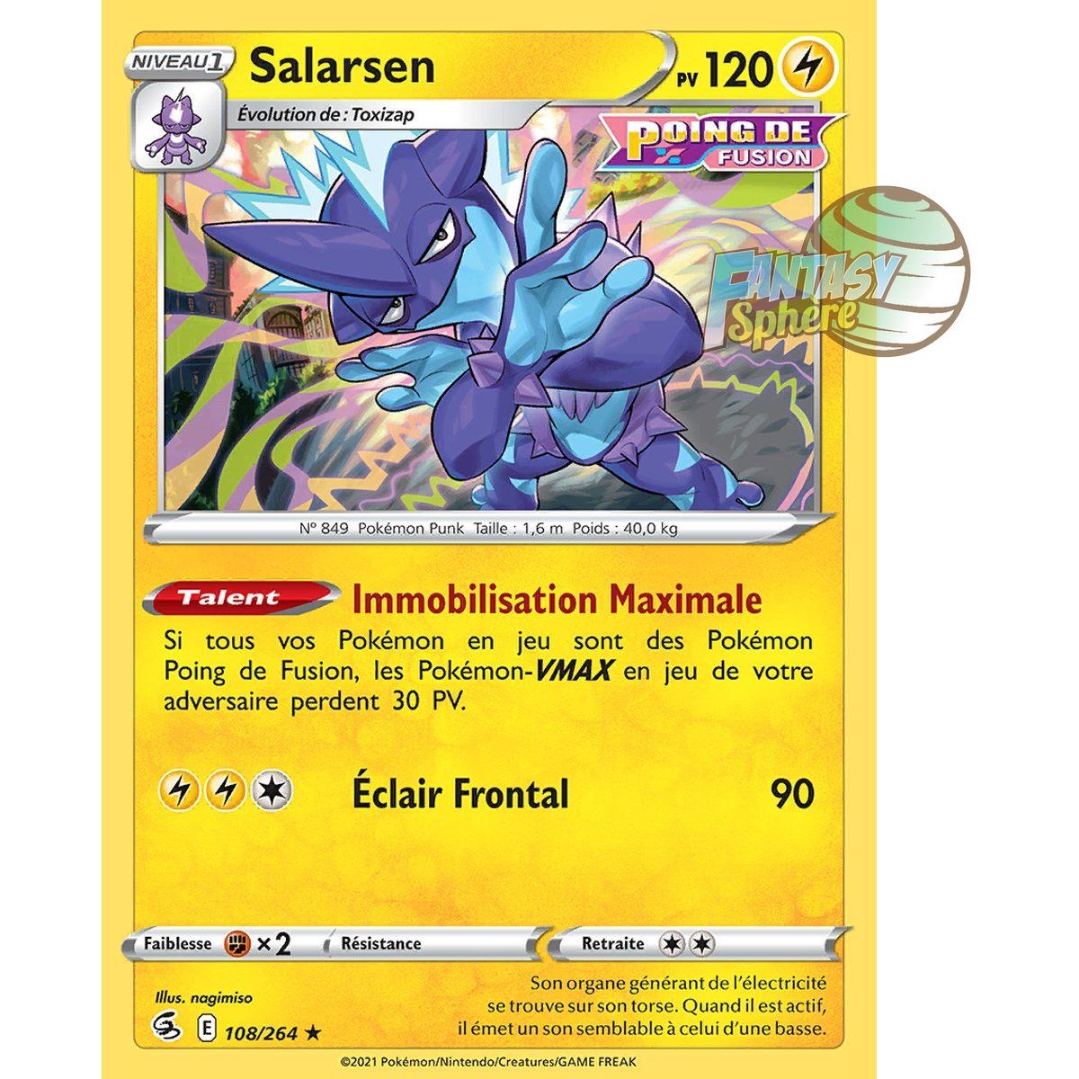 Item Salarsen - Holo Rare 108/264 - Epee et Bouclier 8 Poing de Fusion