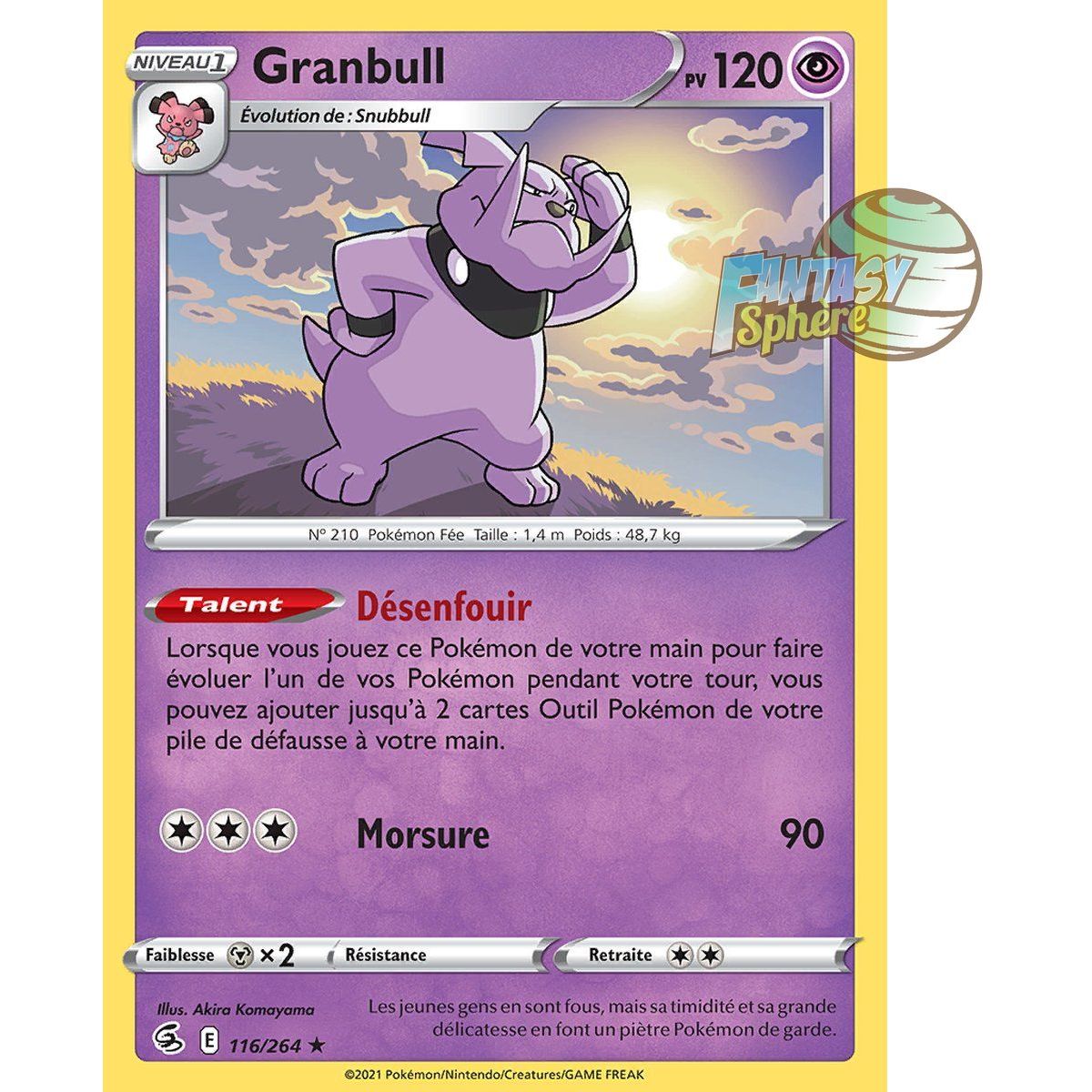 Granbull - Rare 116/264 - Epee et Bouclier 8 Poing de Fusion