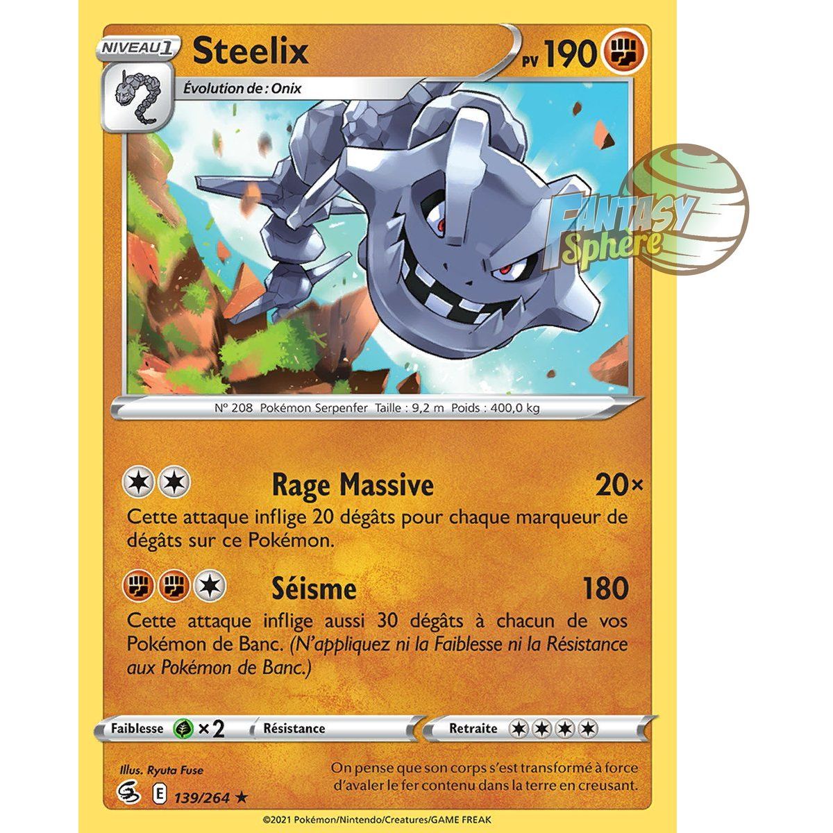 Item Steelix - Holo Rare 139/264 - Epee et Bouclier 8 Poing de Fusion