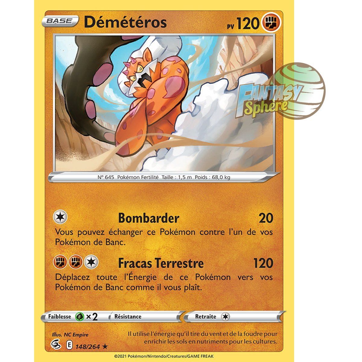 Démétéros - Holo Rare 148/264 - Epee et Bouclier 8 Poing de Fusion