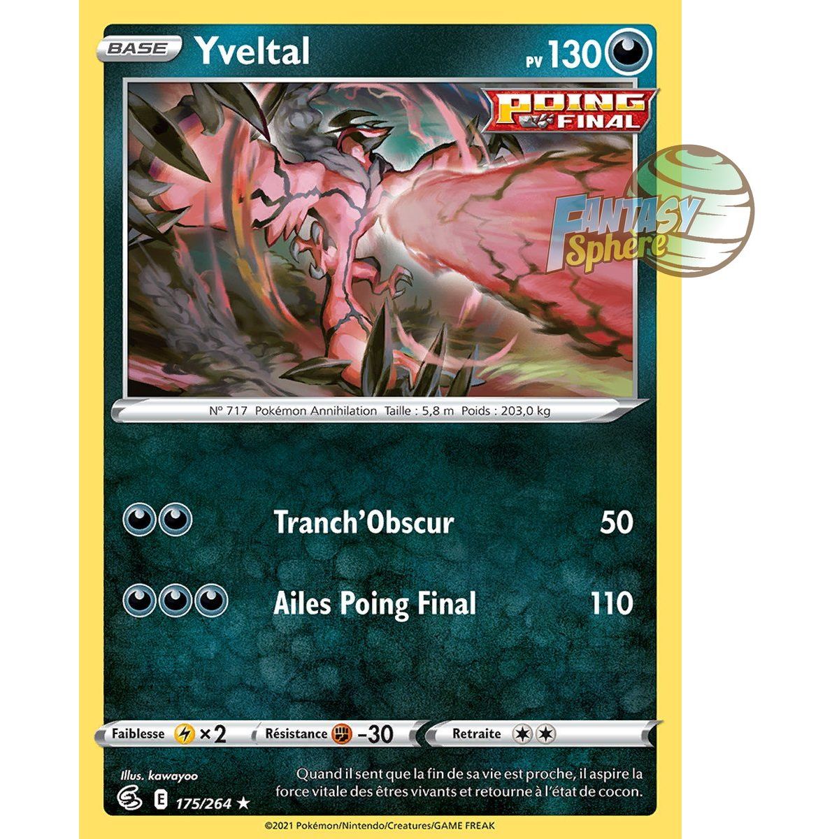 Yveltal - Rare 175/264 - Epee et Bouclier 8 Poing de Fusion