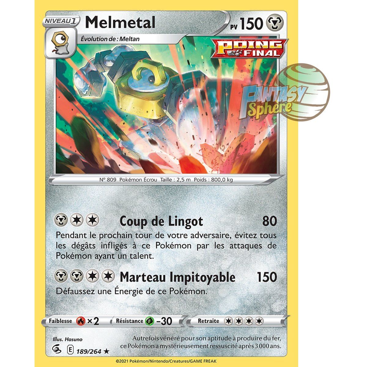 Item Melmetal - Holo Rare 189/264 - Epee et Bouclier 8 Poing de Fusion