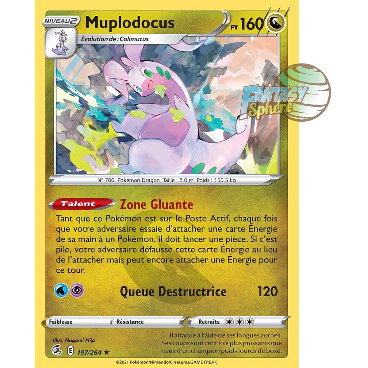 Muplodocus - Rare 197/264 - Epee et Bouclier 8 Poing de Fusion