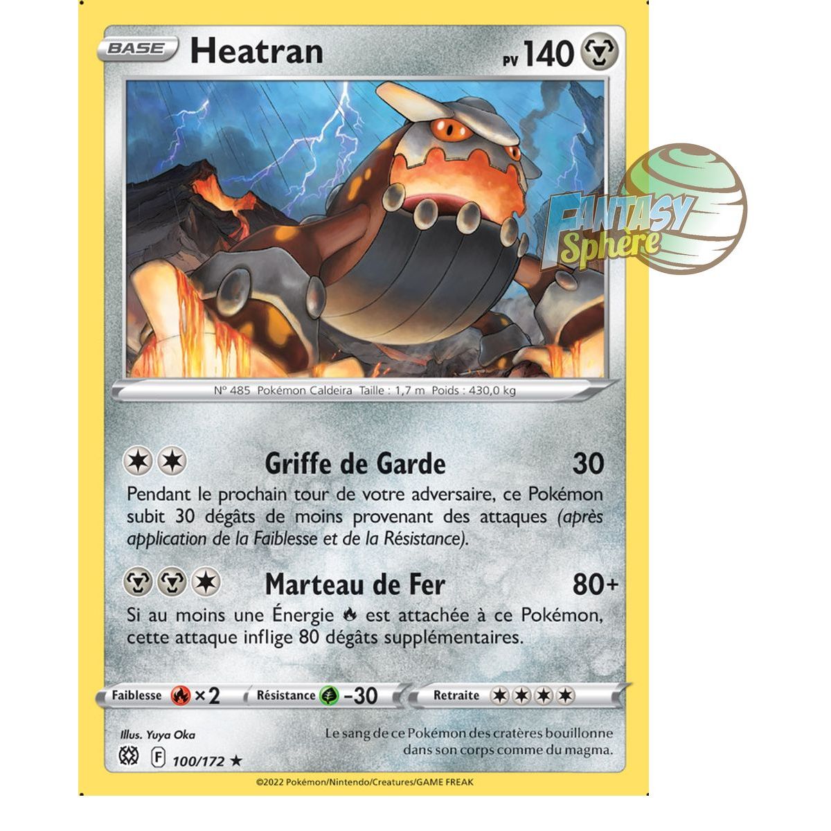 Item Heatran - Rare 100/172 - Epee et Bouclier 9 Stars Etincelantes