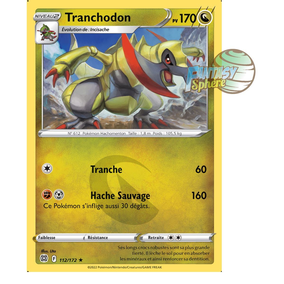 Tranchodon - Rare 112/172 - Epee et Bouclier 9 Stars Etincelantes