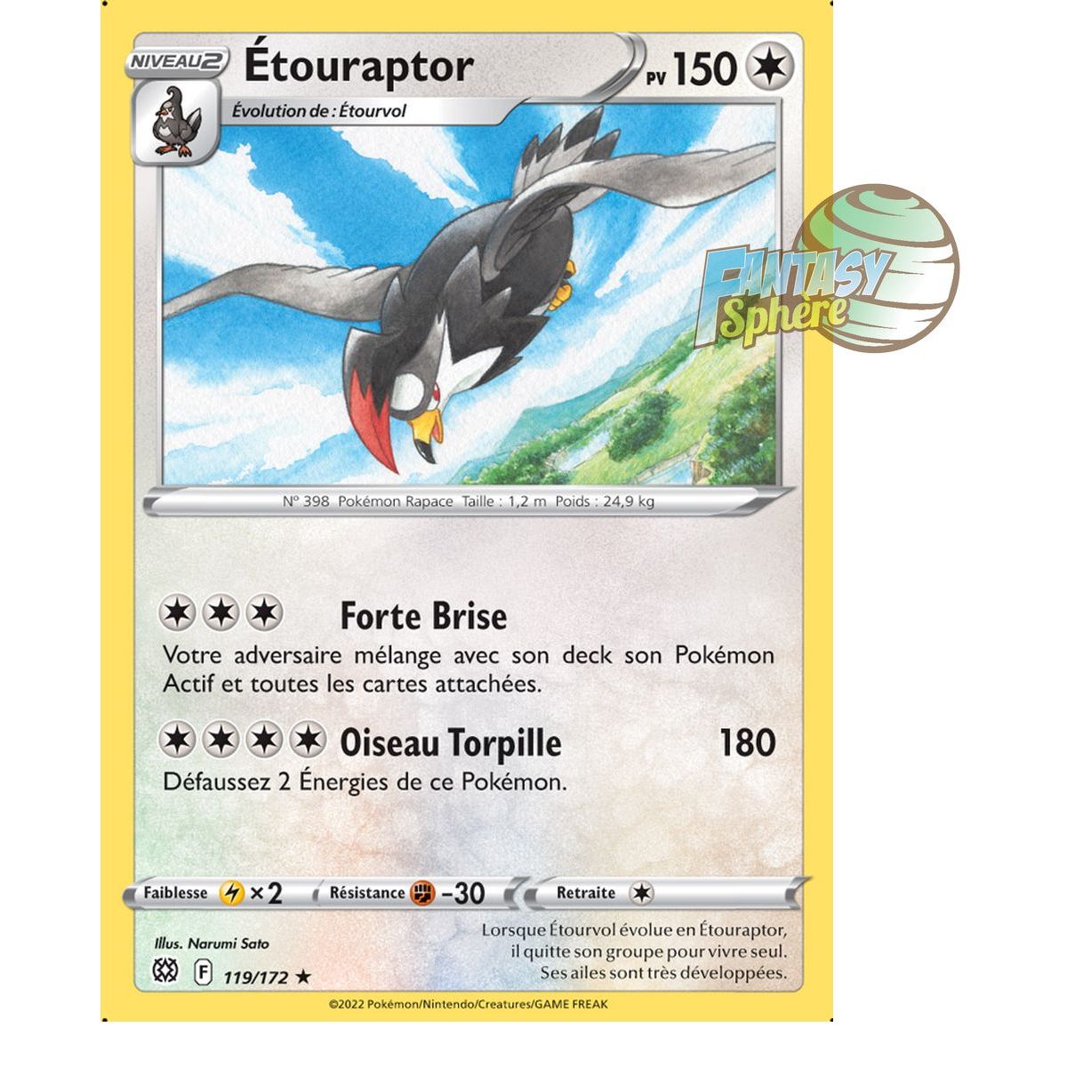 Item Étouraptor - Rare 119/172 - Epee et Bouclier 9 Stars Etincelantes