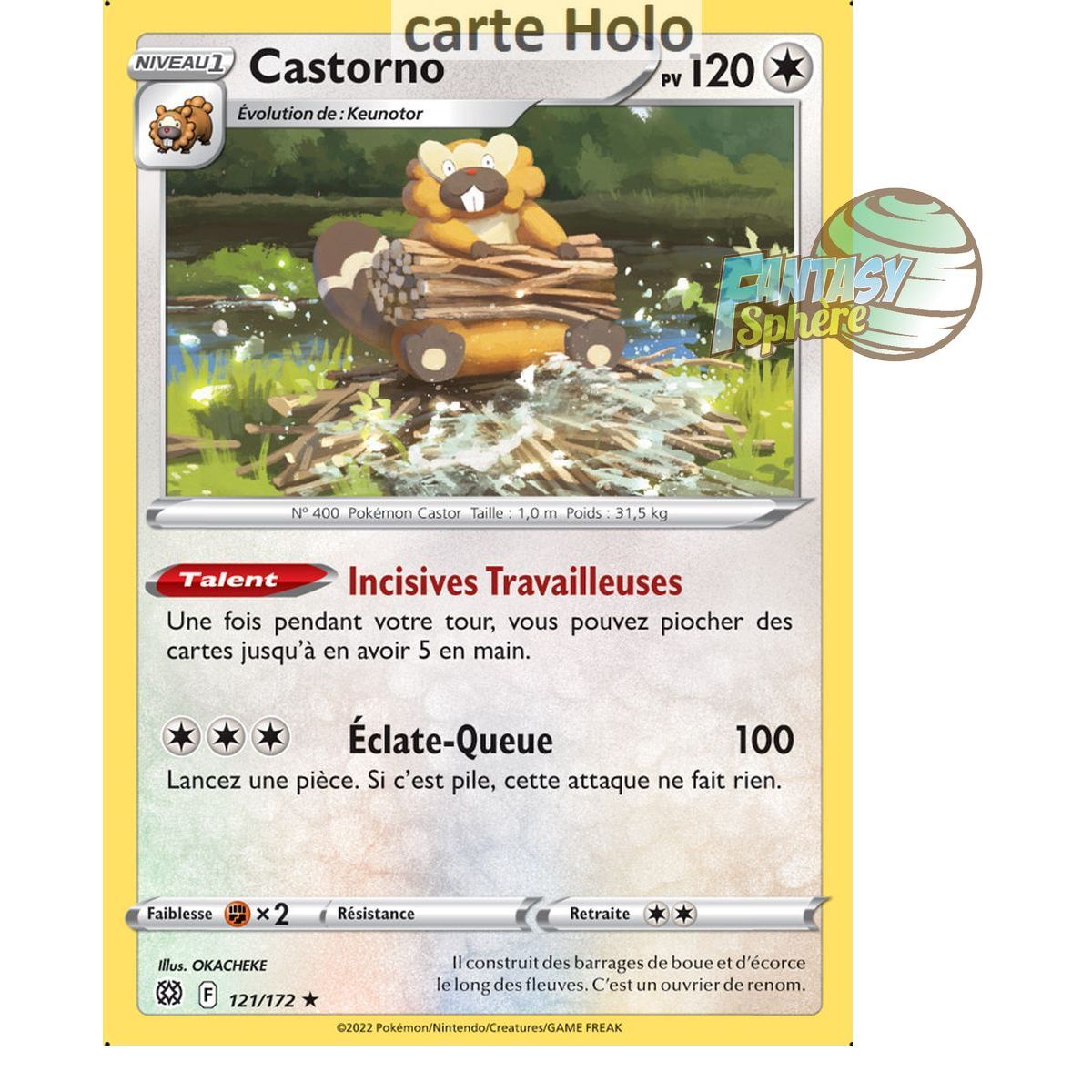 Castorno - Holo Rare 121/172 - Epee et Bouclier 9 Stars Etincelantes