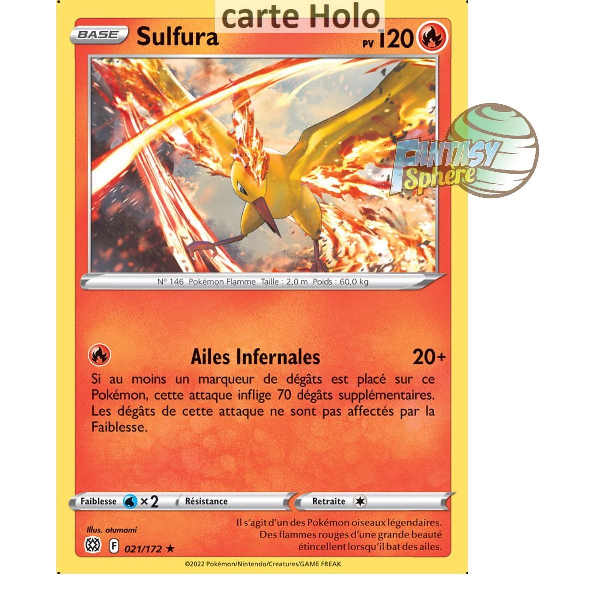 Sulfura - Holo Rare 21/172 - Epee et Bouclier 9 Stars Etincelantes