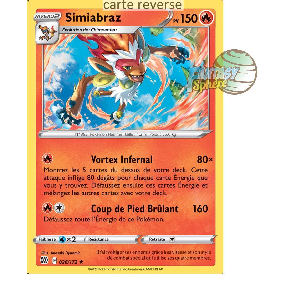 Simiabraz - Reverse 26/172 - Epee et Bouclier 9 Stars Etincelantes