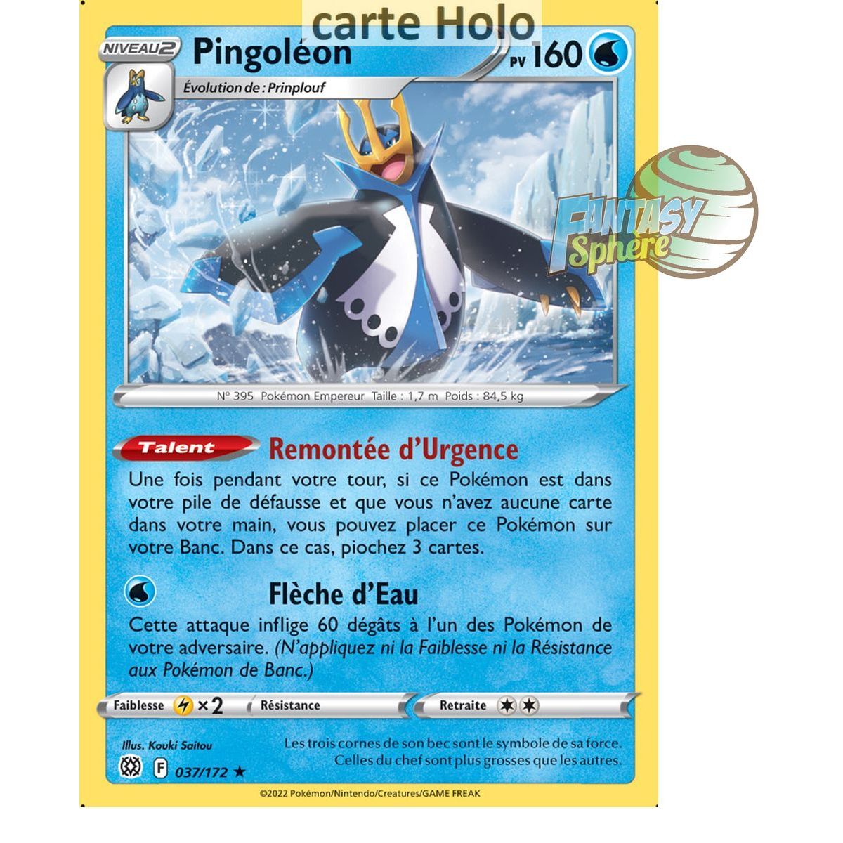 Pingoléon - Holo Rare 37/172 - Epee et Bouclier 9 Stars Etincelantes