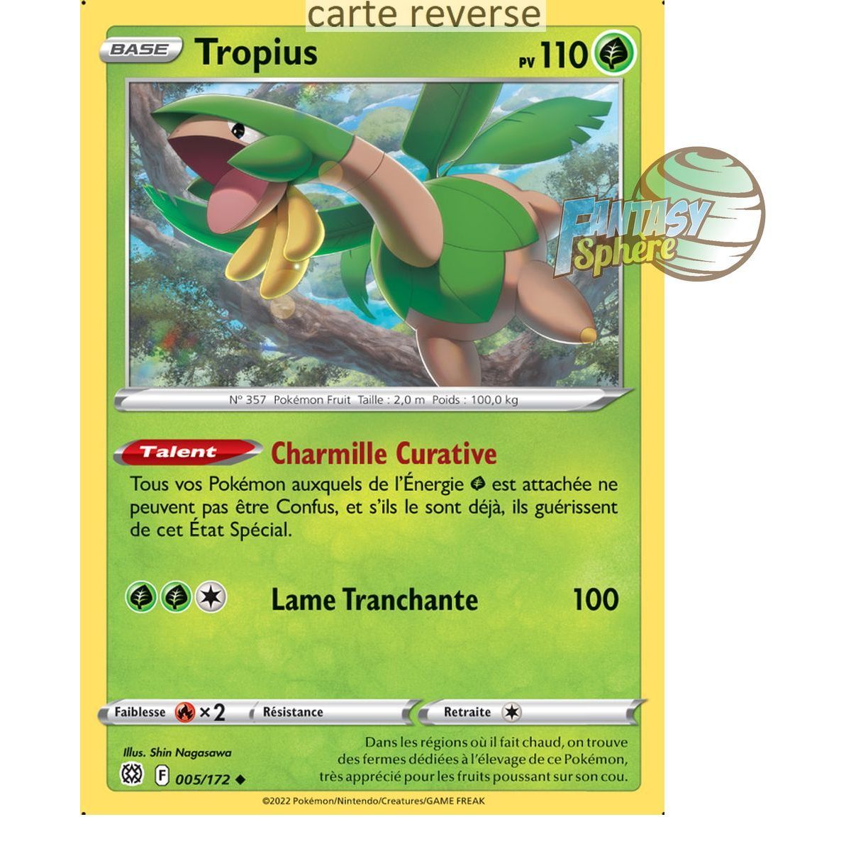 Tropius - Reverse 5/172 - Epee et Bouclier 9 Stars Etincelantes