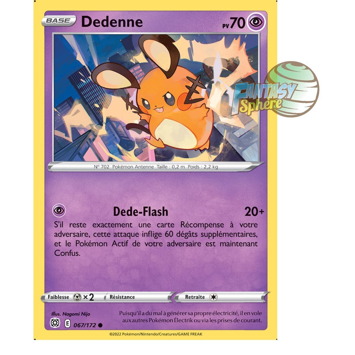 Item Dedenne - Commune 67/172 - Epee et Bouclier 9 Stars Etincelantes