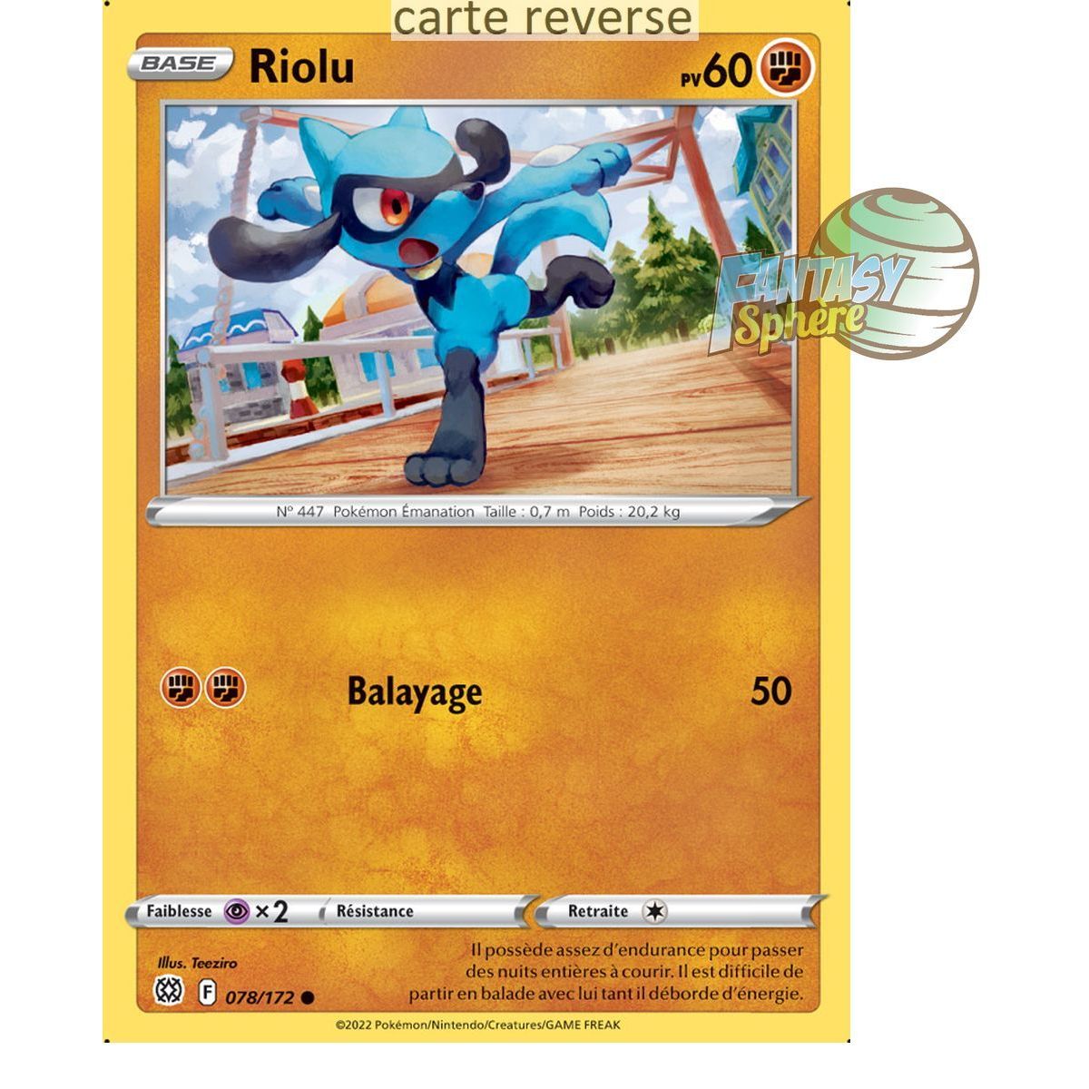 Riolu - Reverse 78/172 - Epee et Bouclier 9 Stars Etincelantes