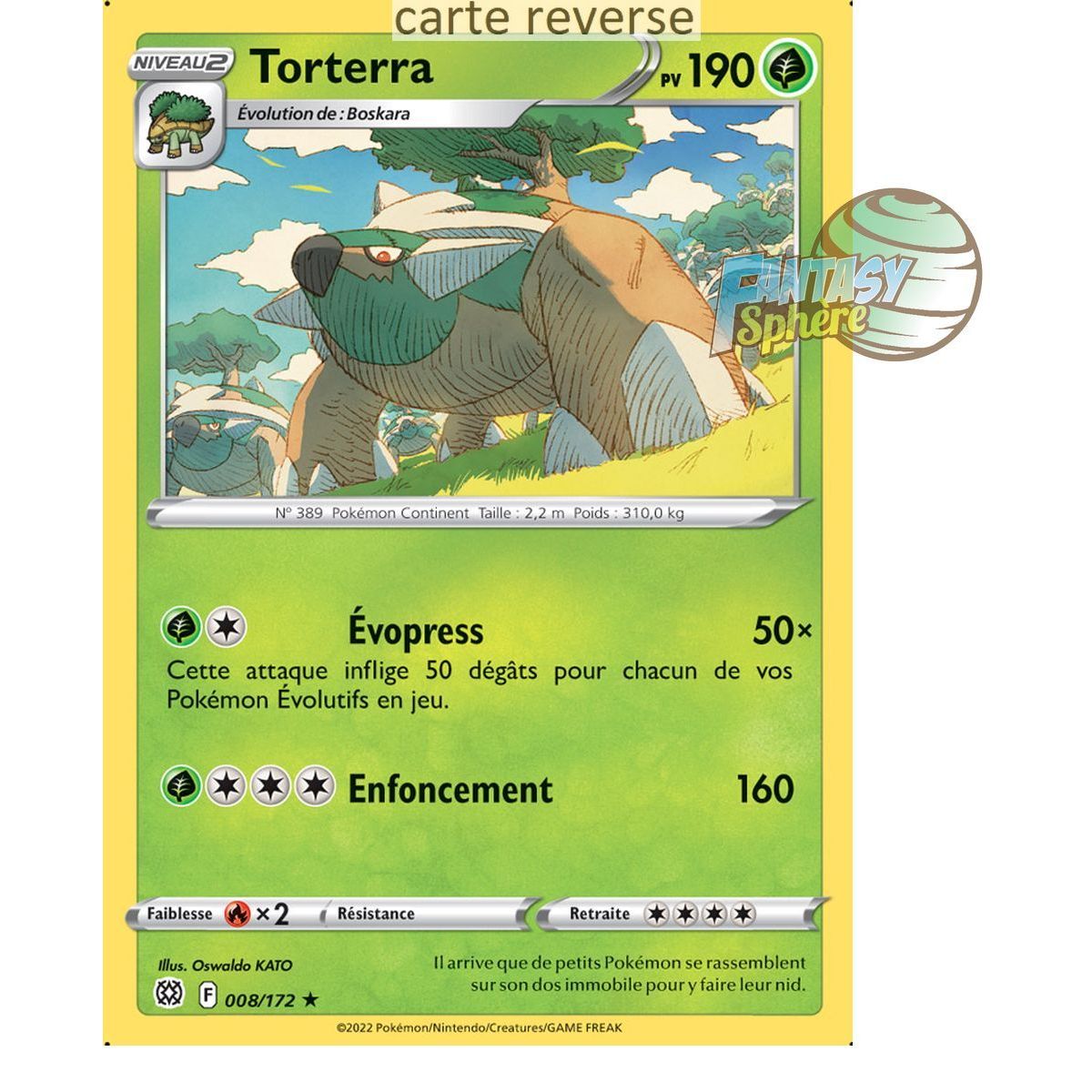 Torterra - Reverse 8/172 - Epee et Bouclier 9 Stars Etincelantes