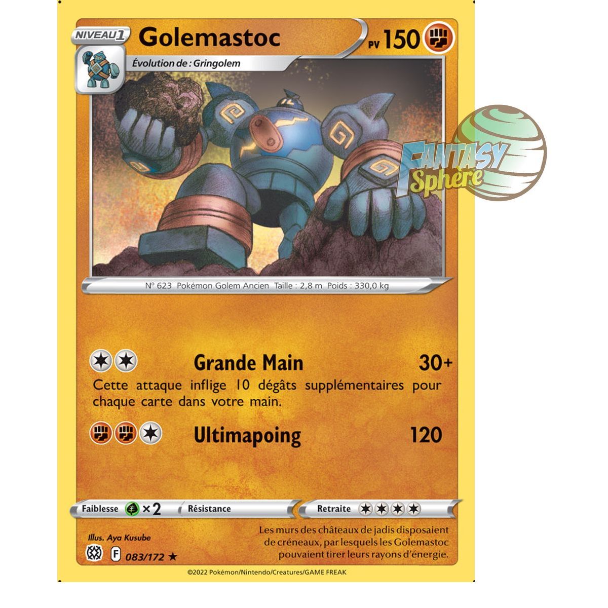 Item Golemastoc - Rare 83/172 - Epee et Bouclier 9 Stars Etincelantes