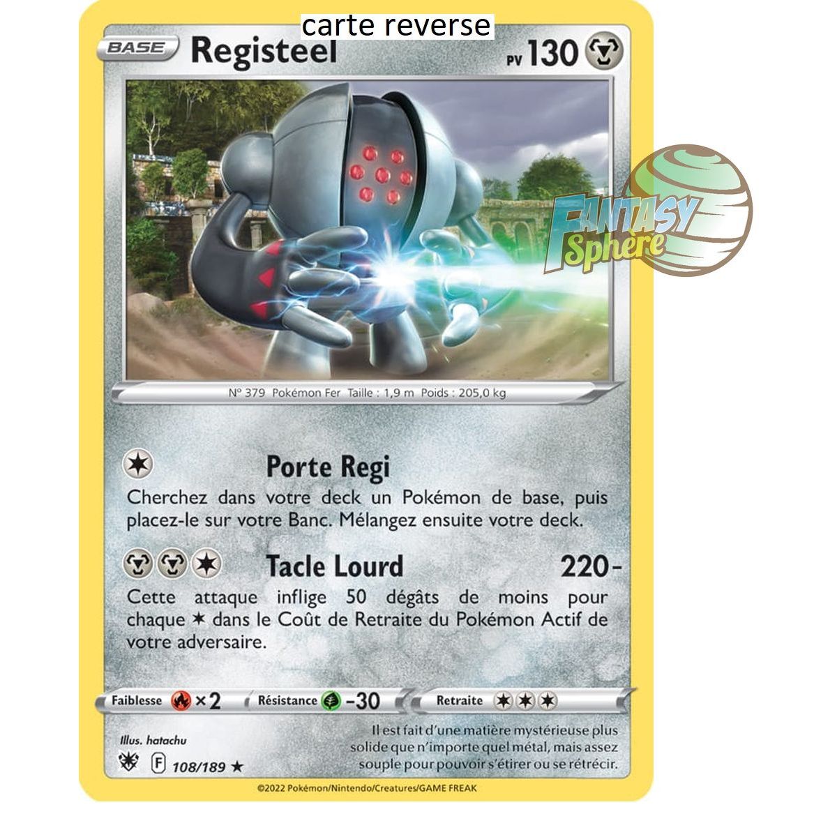 Registeel - Reverse 108/189 - Epee et Bouclier 10 Astres Radieux