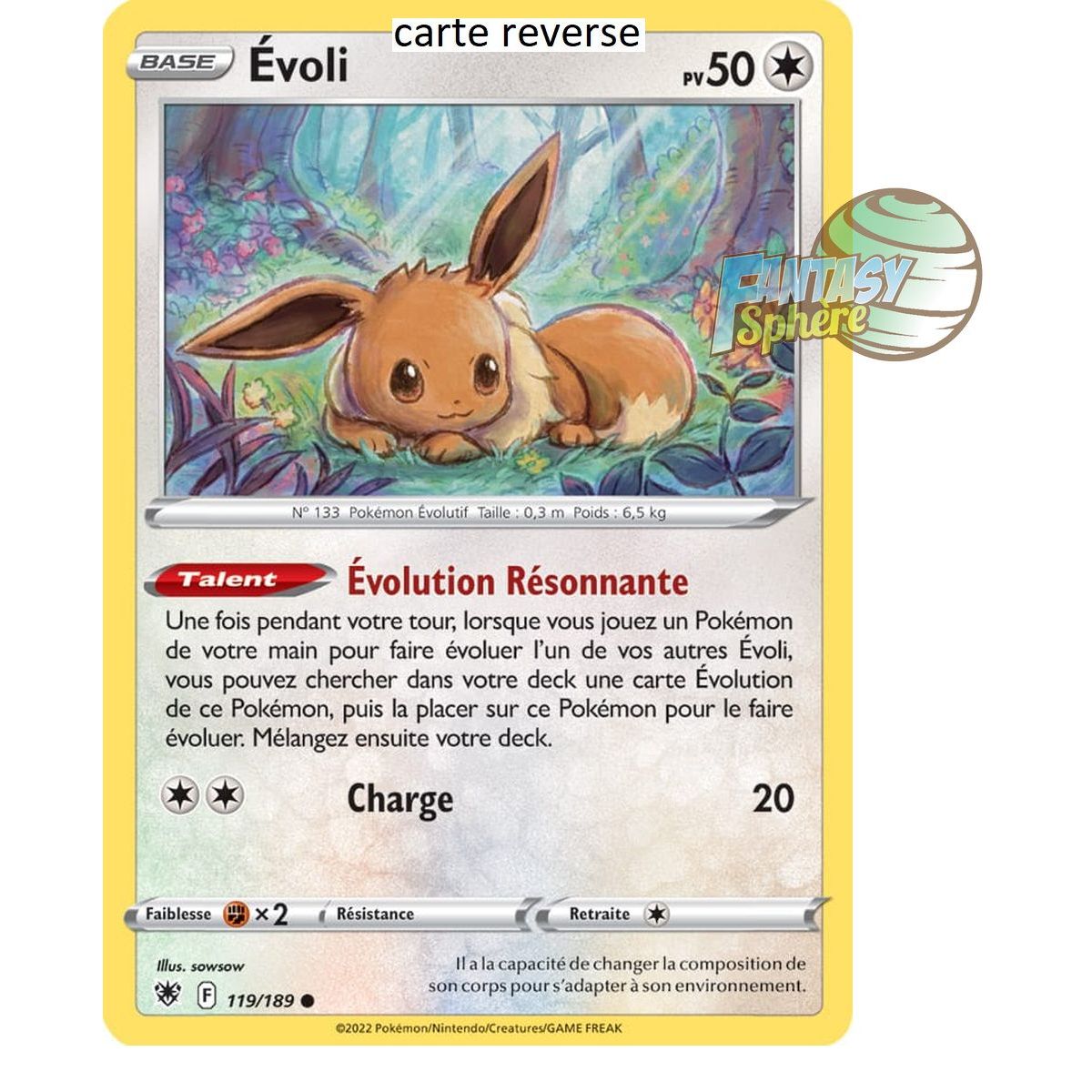Évoli - Reverse 119/189 - Epee et Bouclier 10 Astres Radieux