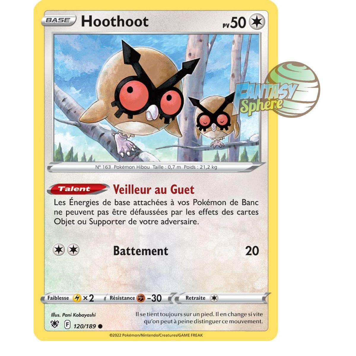 Hoothoot - Commune 120/189 - Epee et Bouclier 10 Astres Radieux