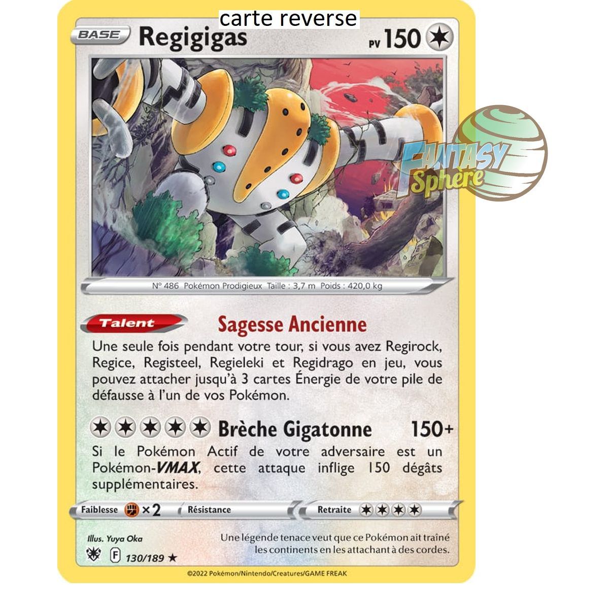 Regigigas - Reverse 130/189 - Epee et Bouclier 10 Astres Radieux