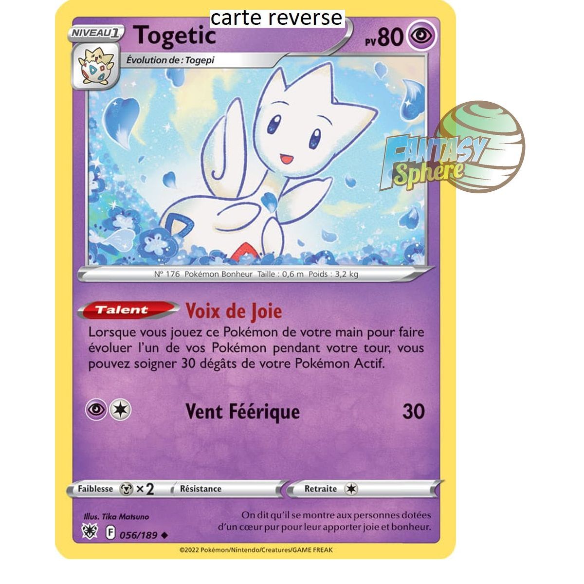 Togetic - Reverse 56/189 - Epee et Bouclier 10 Astres Radieux