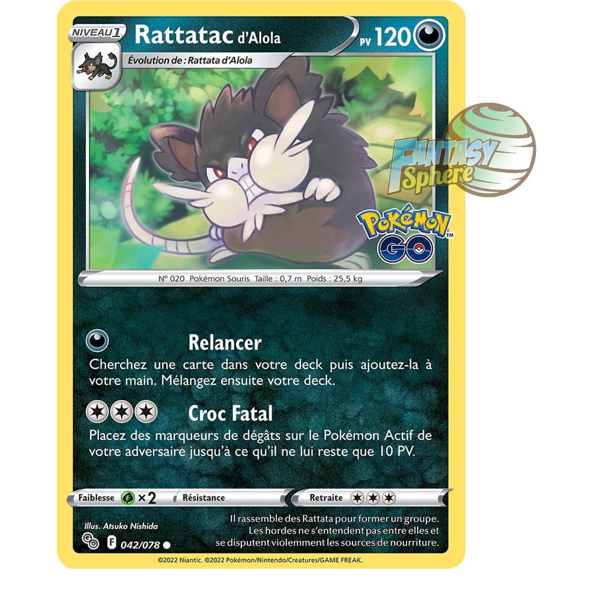 Item Rattatac d’Alola - Commune 42/78 - Epee et Bouclier 10.5 Pokemon GO