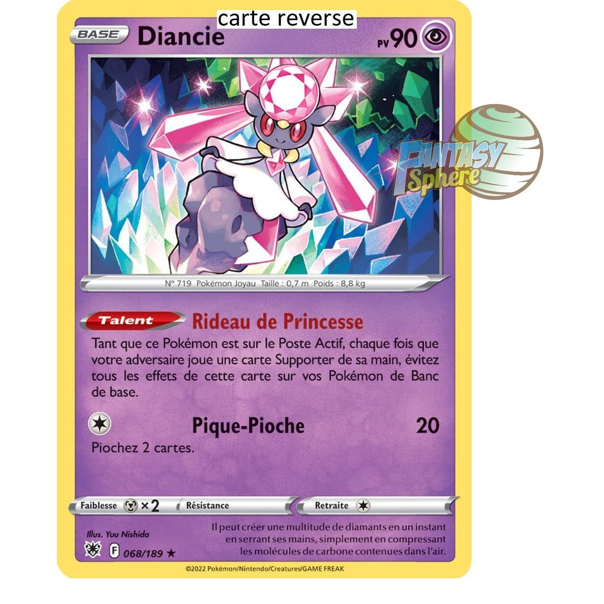 Diancie - Reverse 68/189 - Epee et Bouclier 10 Astres Radieux