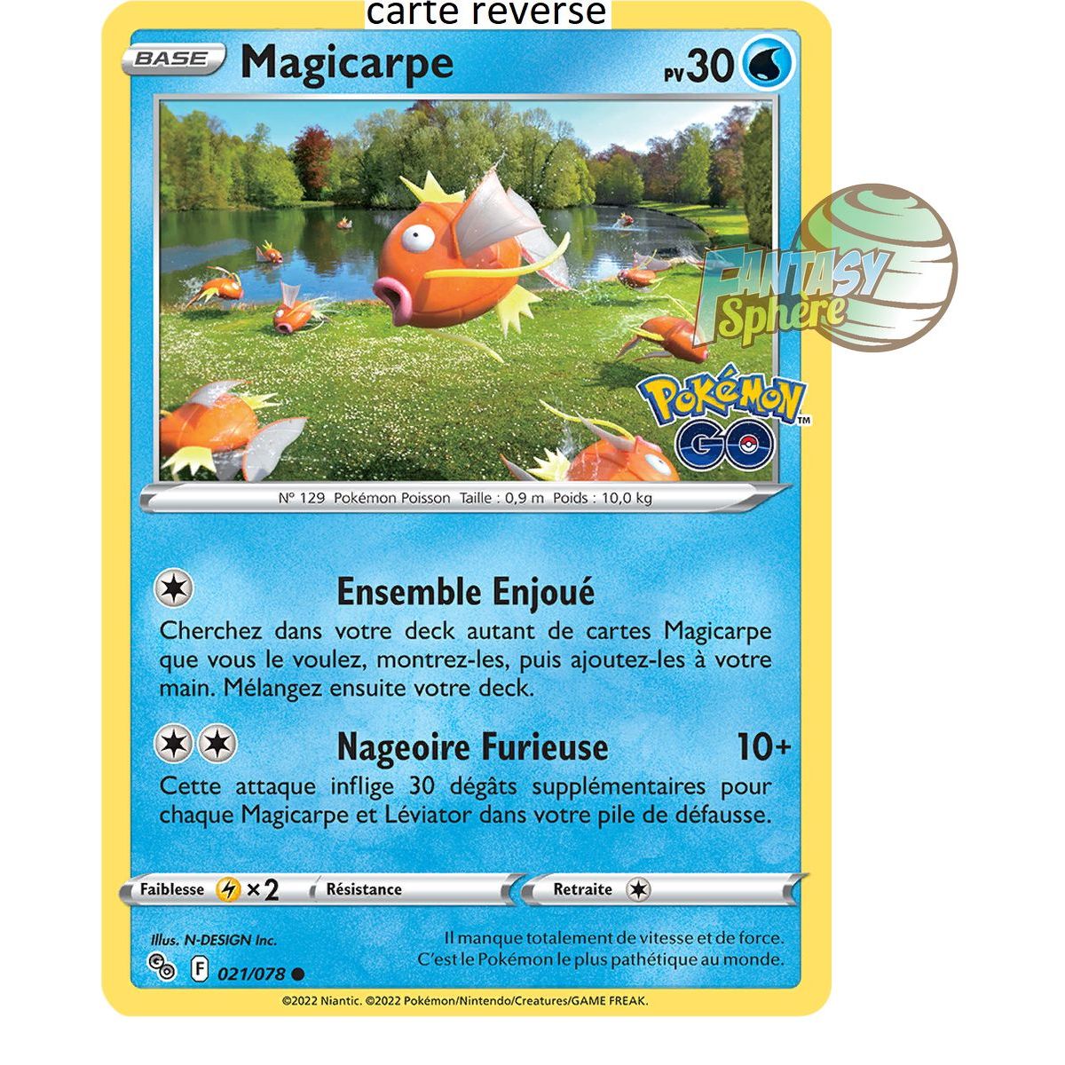 Magicarpe - Reverse 21/78 - Epee et Bouclier 10.5 Pokemon GO