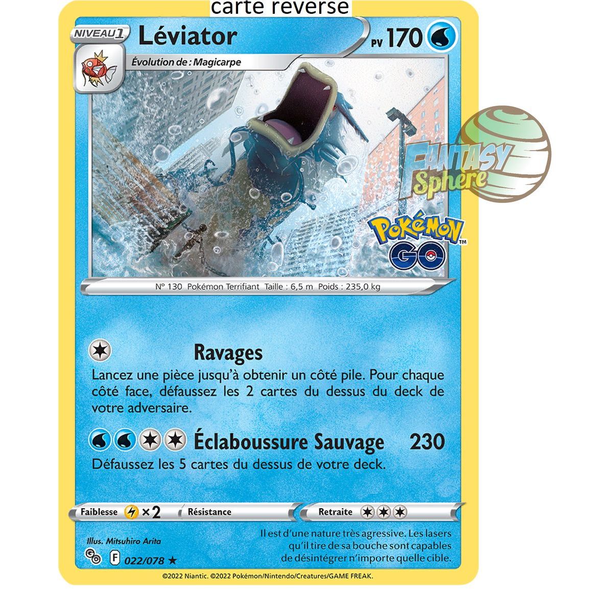 Léviator - Reverse 22/78 - Epee et Bouclier 10.5 Pokemon GO
